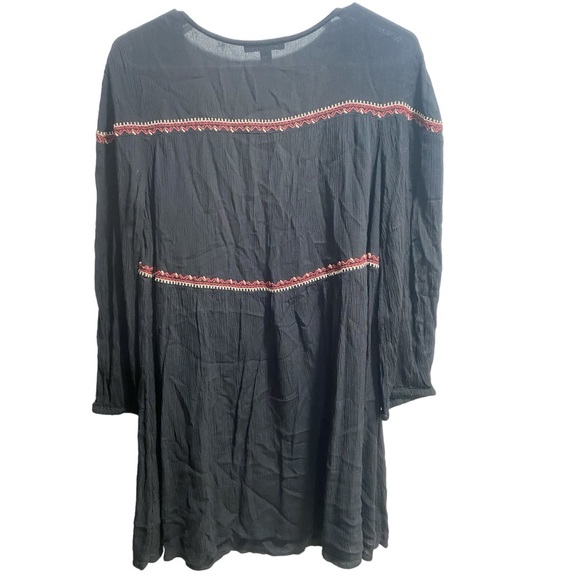 AMERICAN EAGLE WOMEN BLACK EMBROIDERED SHIFT DRESS Sz. MEDIUM - Picture 3 of 5